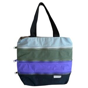 SACRASAC for MoMA Tote Bag Color‎ Block Zip Pocket Satchel Handbag Purse